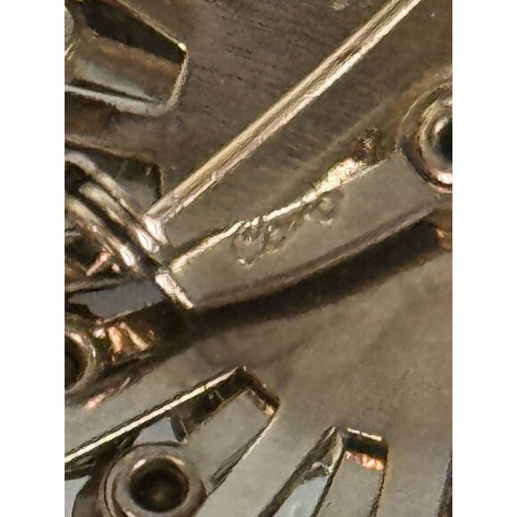 Vintage Coro Topaz Colored Domed Brooch With Rhinestones & Gold-Tone Finish - Picture 4 of 6